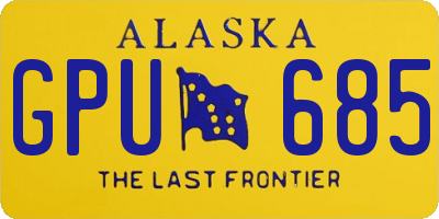 AK license plate GPU685
