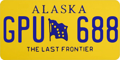 AK license plate GPU688