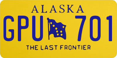 AK license plate GPU701