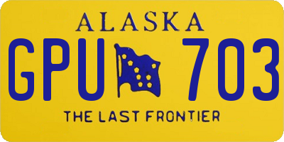 AK license plate GPU703