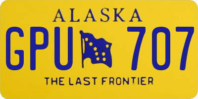 AK license plate GPU707
