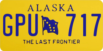AK license plate GPU717