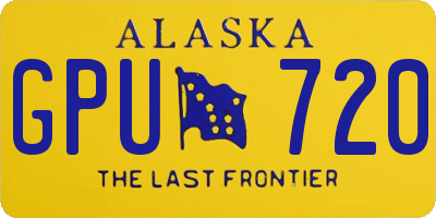 AK license plate GPU720