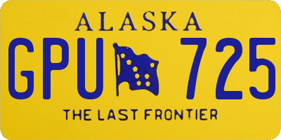 AK license plate GPU725