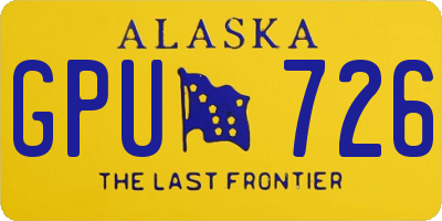 AK license plate GPU726