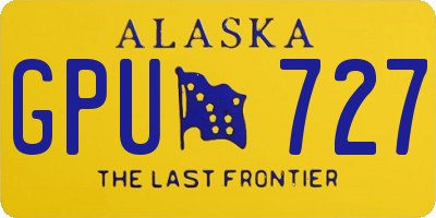 AK license plate GPU727
