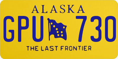 AK license plate GPU730