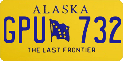 AK license plate GPU732
