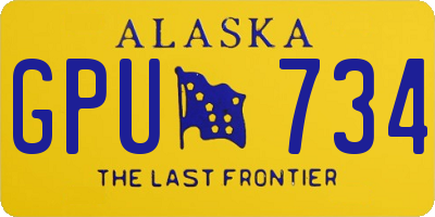 AK license plate GPU734