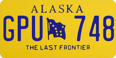 AK license plate GPU748