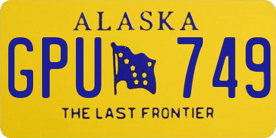 AK license plate GPU749