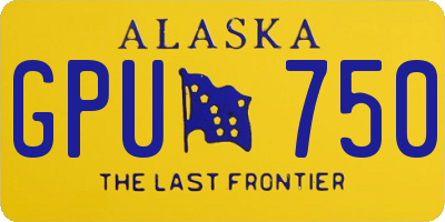 AK license plate GPU750