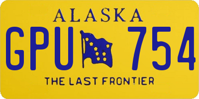 AK license plate GPU754