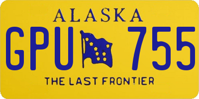 AK license plate GPU755