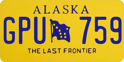 AK license plate GPU759