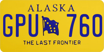 AK license plate GPU760