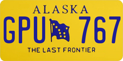 AK license plate GPU767