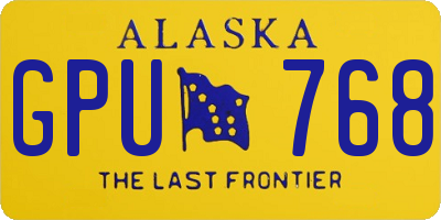 AK license plate GPU768