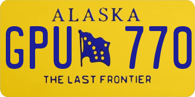 AK license plate GPU770