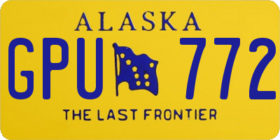 AK license plate GPU772