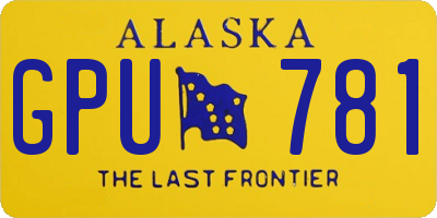 AK license plate GPU781