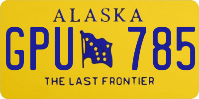 AK license plate GPU785