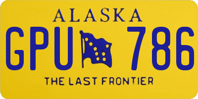 AK license plate GPU786