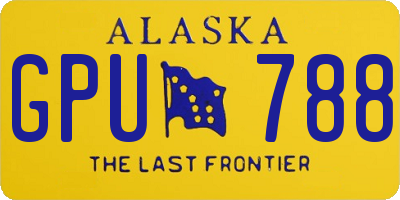 AK license plate GPU788