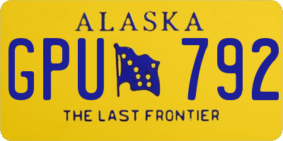 AK license plate GPU792