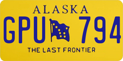 AK license plate GPU794