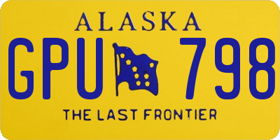 AK license plate GPU798