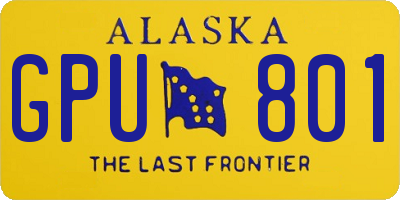 AK license plate GPU801