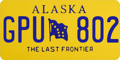 AK license plate GPU802