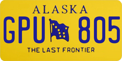 AK license plate GPU805