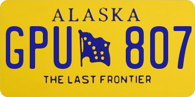 AK license plate GPU807