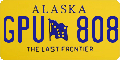 AK license plate GPU808