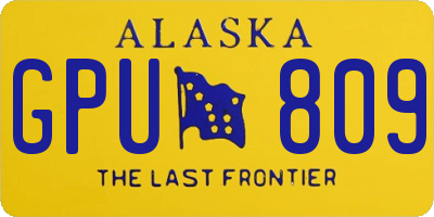 AK license plate GPU809