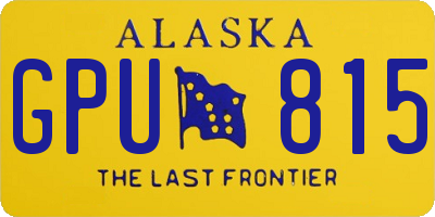 AK license plate GPU815
