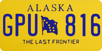 AK license plate GPU816