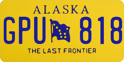 AK license plate GPU818