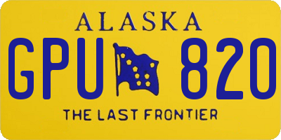 AK license plate GPU820