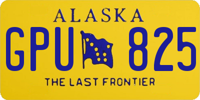AK license plate GPU825