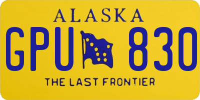 AK license plate GPU830
