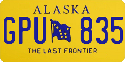 AK license plate GPU835