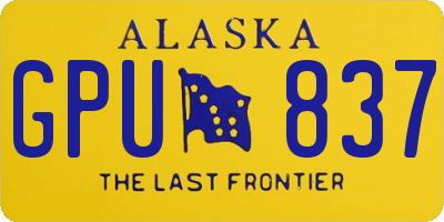 AK license plate GPU837