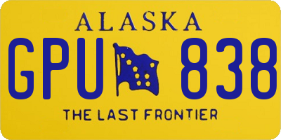 AK license plate GPU838
