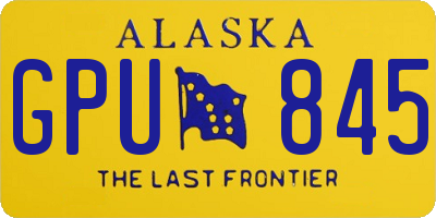 AK license plate GPU845