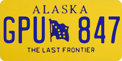 AK license plate GPU847