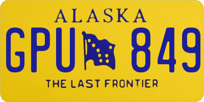 AK license plate GPU849