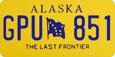 AK license plate GPU851